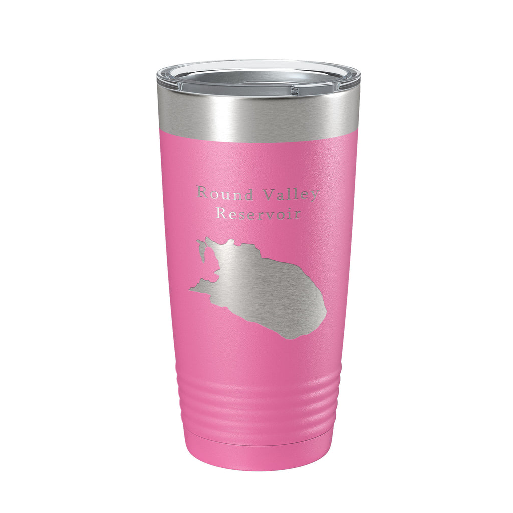 Round Valley Reservoir Tumbler Lake Map Travel Mug Insulated Laser Engraved Coffee Cup New Jersey 20 oz