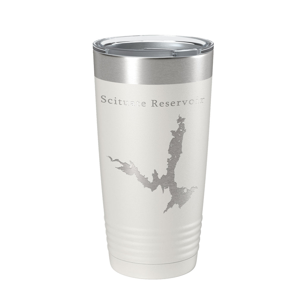 Scituate Reservoir Tumbler Lake Map Travel Mug Insulated Laser Engraved Coffee Cup Providence Rhode Island 20 oz