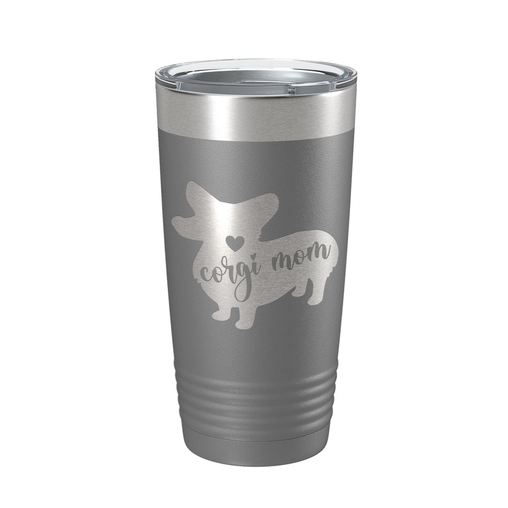 Corgi Mom Tumbler Dog Travel Mug Gift Insulated Laser Engraved Coffee Cup 20 oz