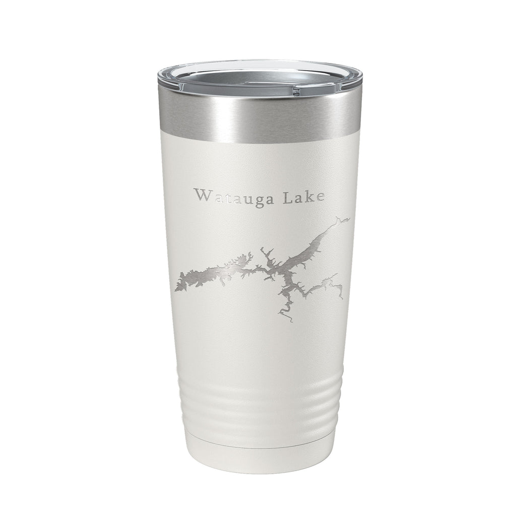Watauga Lake Map Tumbler Travel Mug Insulated Laser Engraved Coffee Cup Tennessee 20 oz