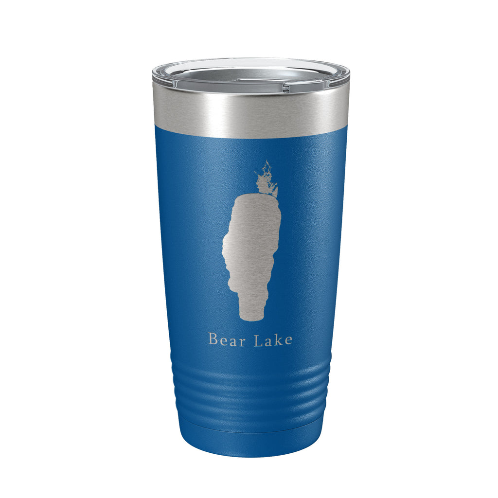 Bear & Mud Lakes Map Tumbler Travel Mug Insulated Laser Engraved Coffee Cup Idaho 20 oz