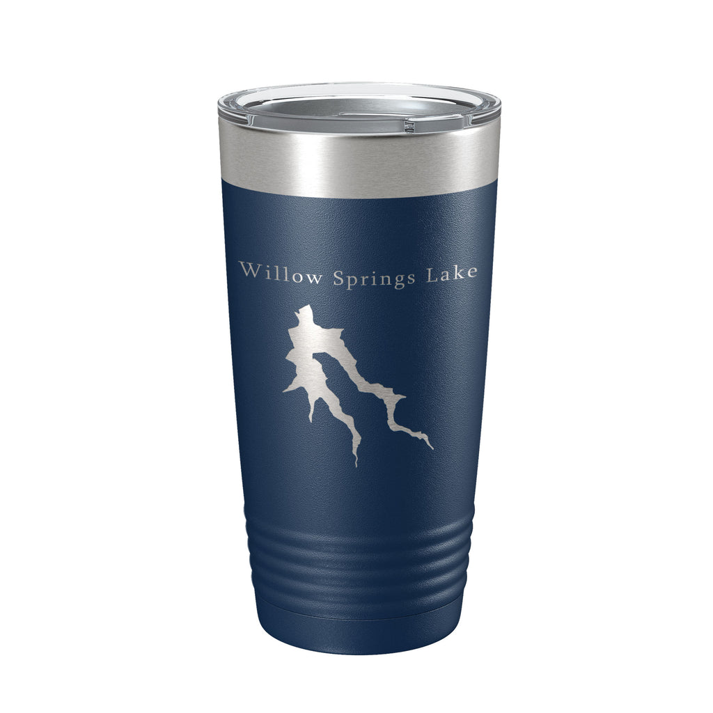 Willow Springs Lake Map Tumbler Travel Mug Insulated Laser Engraved Coffee Cup Arizona 20 oz