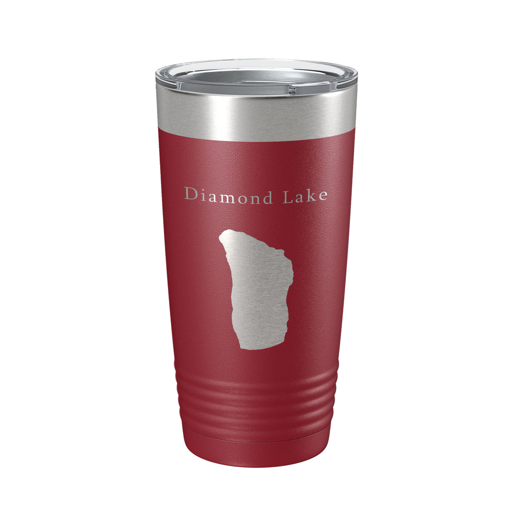 Diamond Lake Map Tumbler Travel Mug Insulated Laser Engraved Coffee Cup Oregon 20 oz