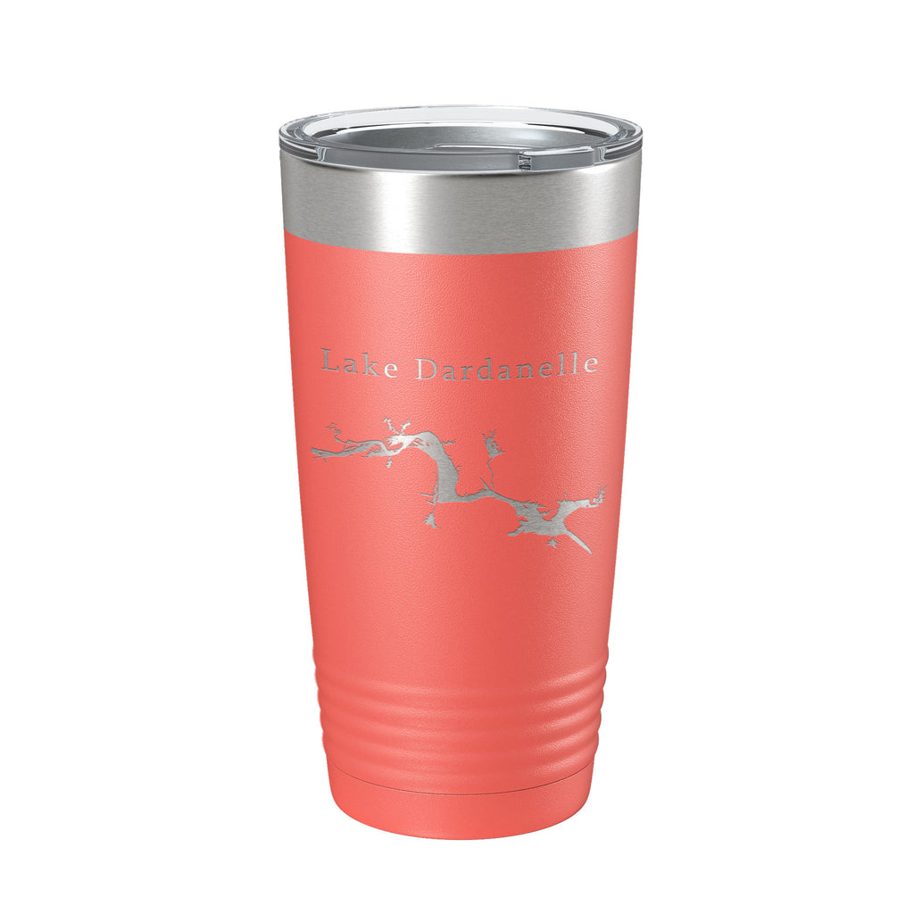 Lake Dardanelle Map Tumbler Travel Mug Insulated Laser Engraved Coffee Cup Arkansas 20 oz