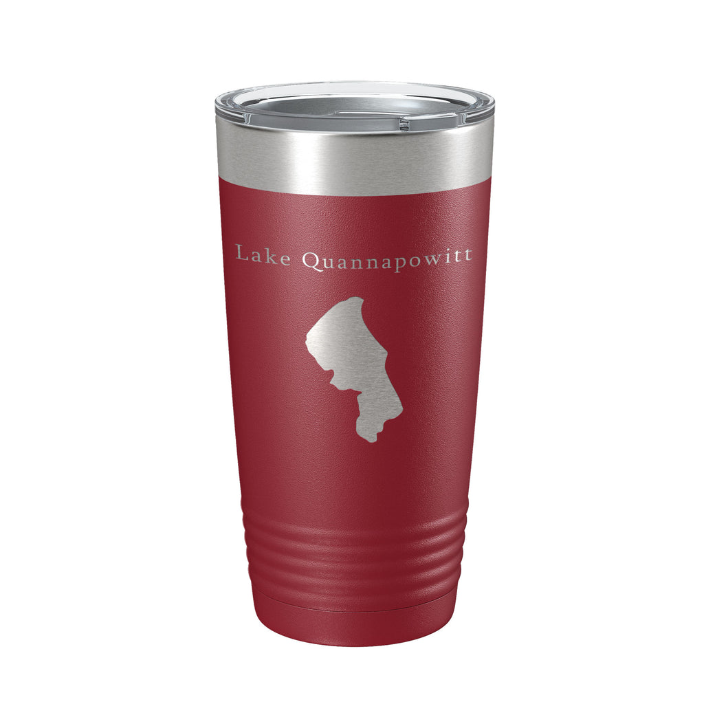 Lake Quannapowitt Map Tumbler Travel Mug Insulated Laser Engraved Coffee Cup Massachusetts 20 oz