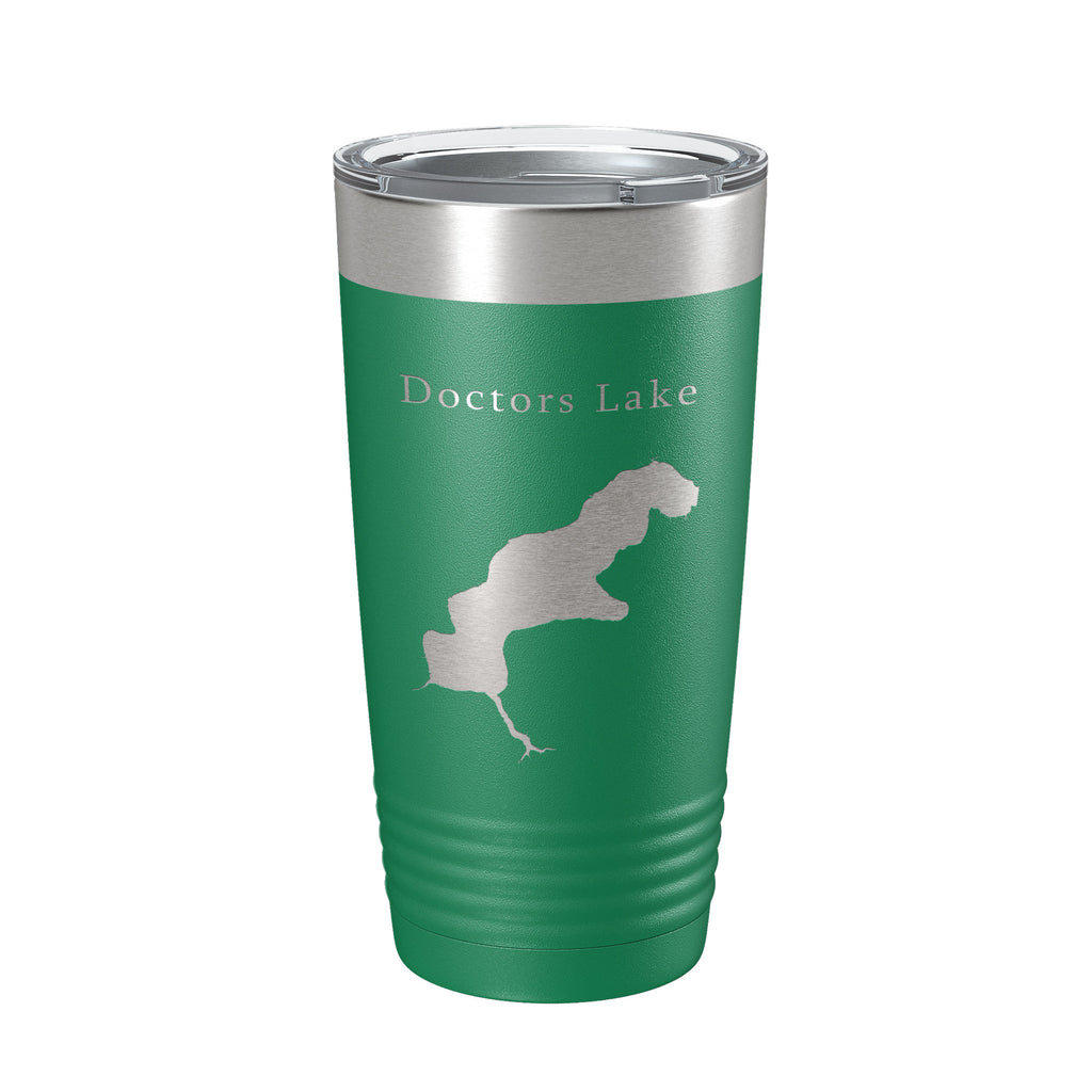 Doctors Lake Map Tumbler Travel Mug Insulated Laser Engraved Coffee Cup Florida 20 oz