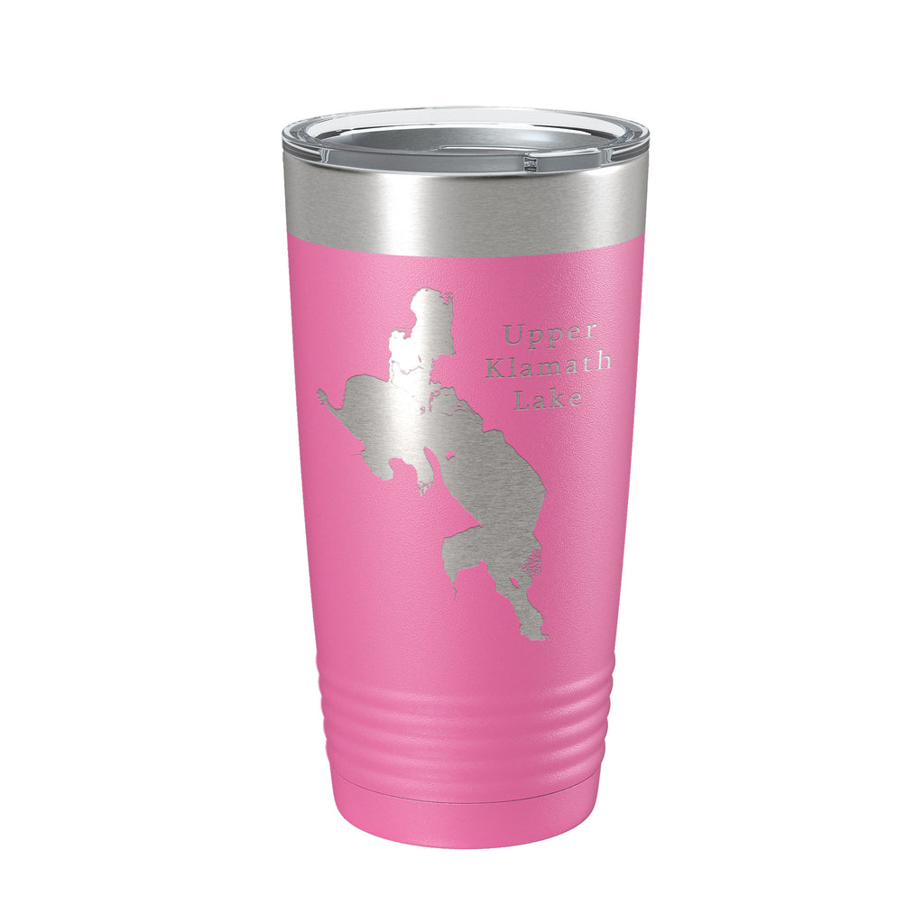 Upper Klamath Lake Map Tumbler Travel Mug Insulated Laser Engraved Coffee Cup Oregon 20 oz