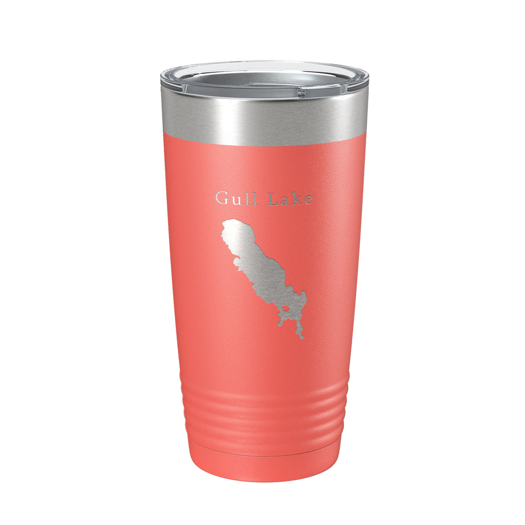Gull Lake Map Tumbler Travel Mug Insulated Laser Engraved Coffee Cup Michigan 20 oz