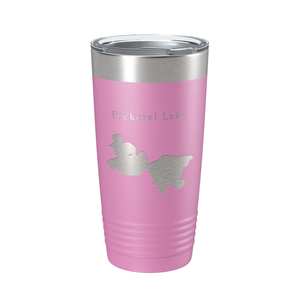 Pickerel Lake Map Tumbler Travel Mug Insulated Laser Engraved Coffee Cup Wisconsin 20 oz
