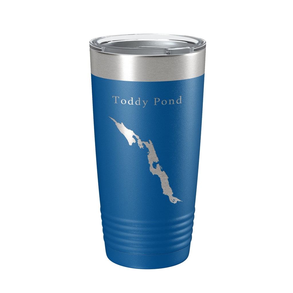 Toddy Pond Tumbler Lake Map Travel Mug Insulated Laser Engraved Coffee Cup Maine 20 oz