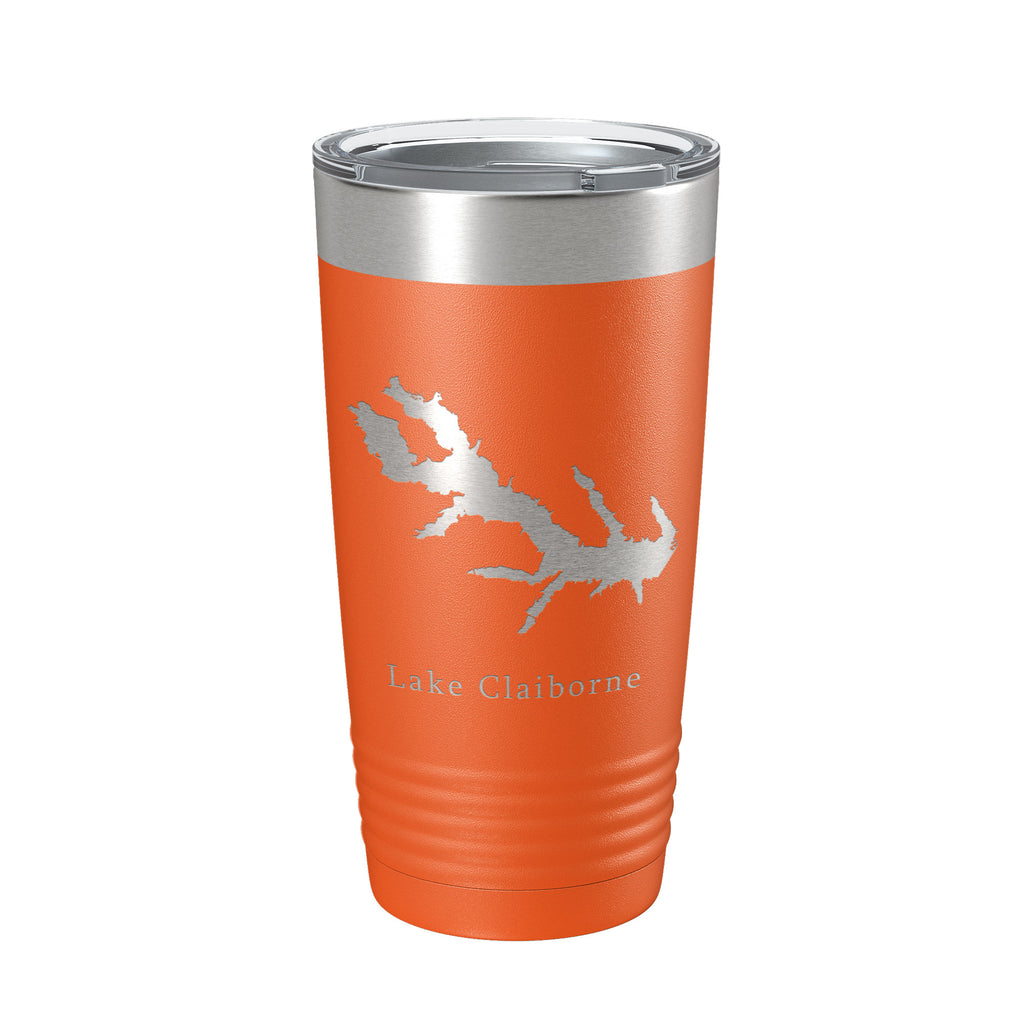 Lake Claiborne Map Tumbler Travel Mug Insulated Laser Engraved Coffee Cup Louisiana 20 oz