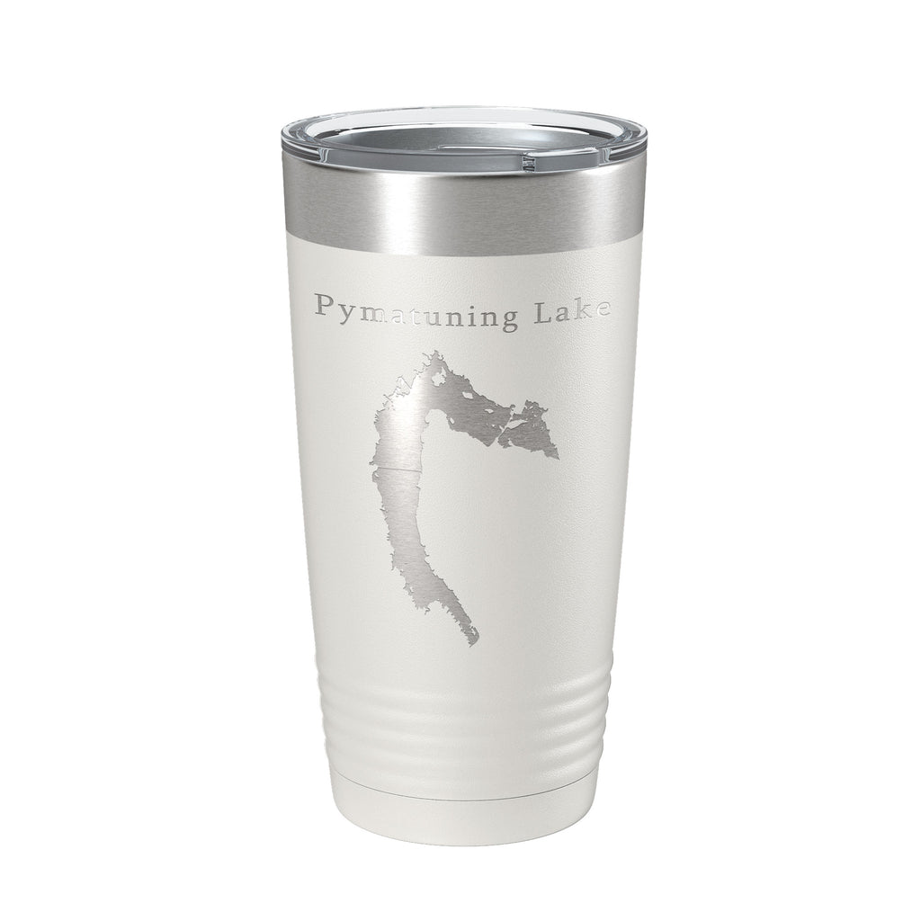 Pymatuning Lake Map Tumbler Travel Mug Insulated Laser Engraved Coffee Cup Ohio Pennsylvania 20 oz