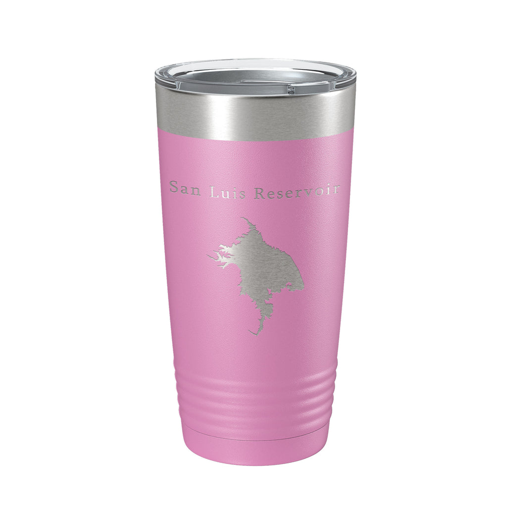 San Luis Reservoir Tumbler Lake Map Travel Mug Insulated Laser Engraved Coffee Cup California 20 oz