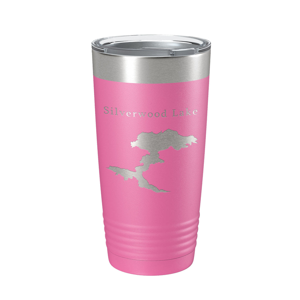 Silverwood Lake Map Tumbler Travel Mug Insulated Laser Engraved Coffee Cup California 20 oz