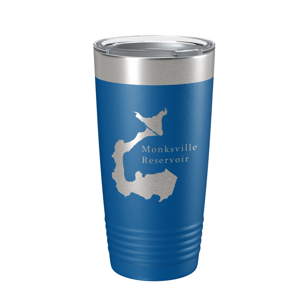 Monksville Reservoir Tumbler Lake Map Travel Mug Insulated Laser Engraved Coffee Cup New Jersey 20 oz
