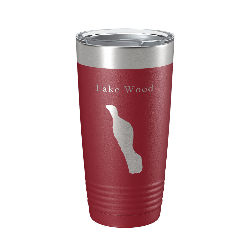 Lake Wood Map Tumbler Travel Mug Insulated Laser Engraved Coffee Cup Acadia Maine 20 oz