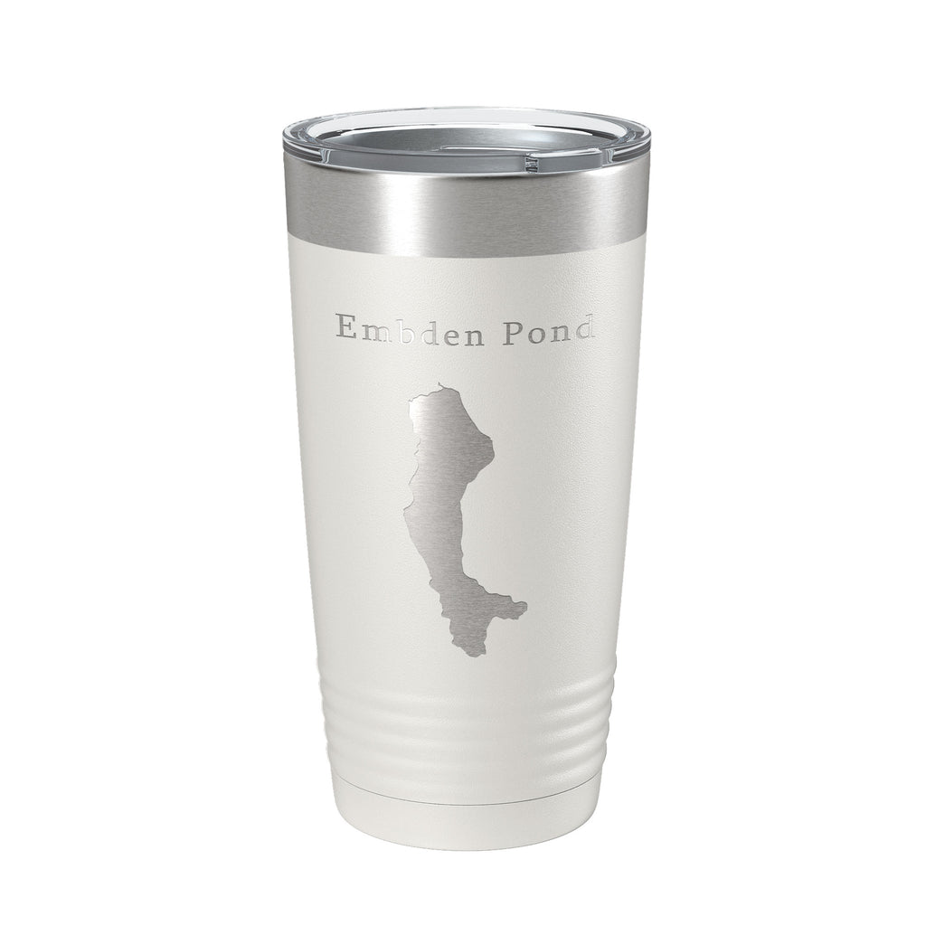 Embden Pond Tumbler Lake Map Travel Mug Insulated Laser Engraved Coffee Cup Maine 20 oz
