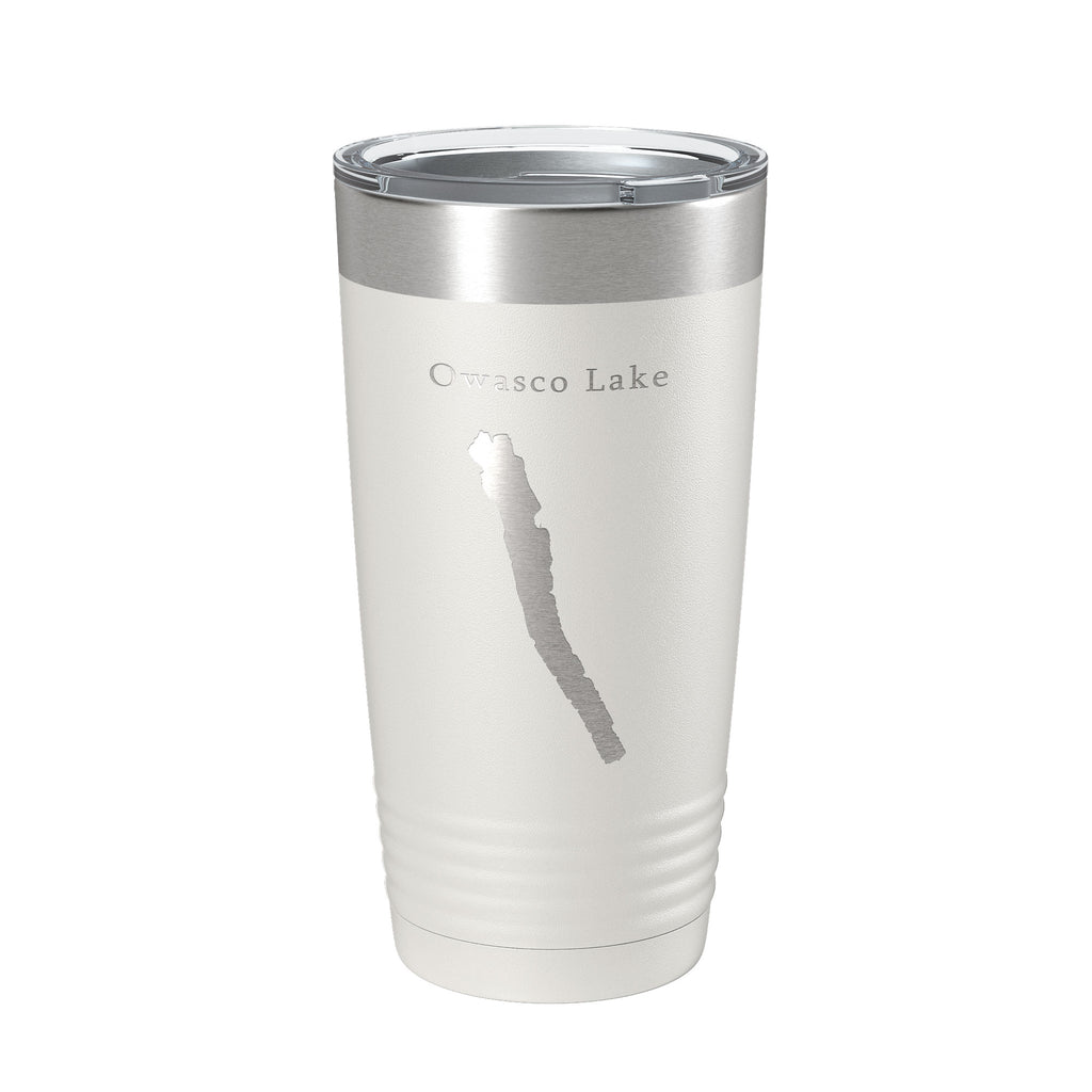Owasco Lake Map Tumbler Travel Mug Insulated Laser Engraved Coffee Cup New York 20 oz
