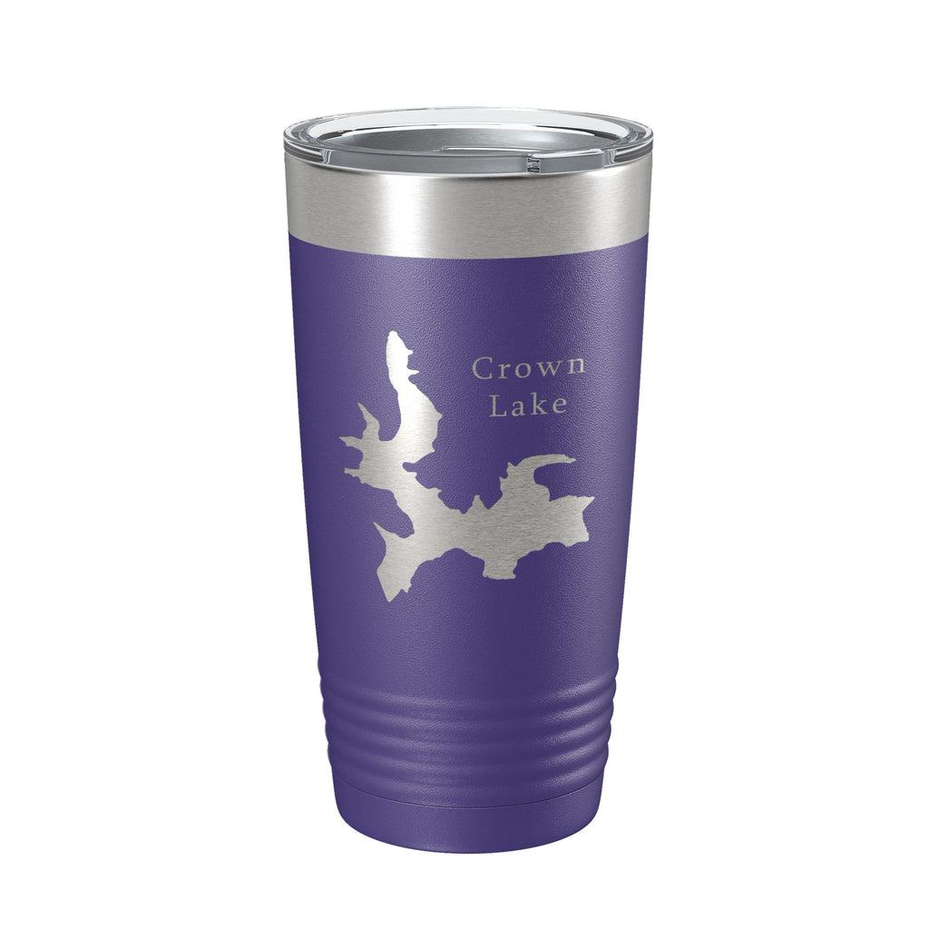 Crown Lake Map Tumbler Travel Mug Insulated Laser Engraved Coffee Cup Arkansas 20 oz