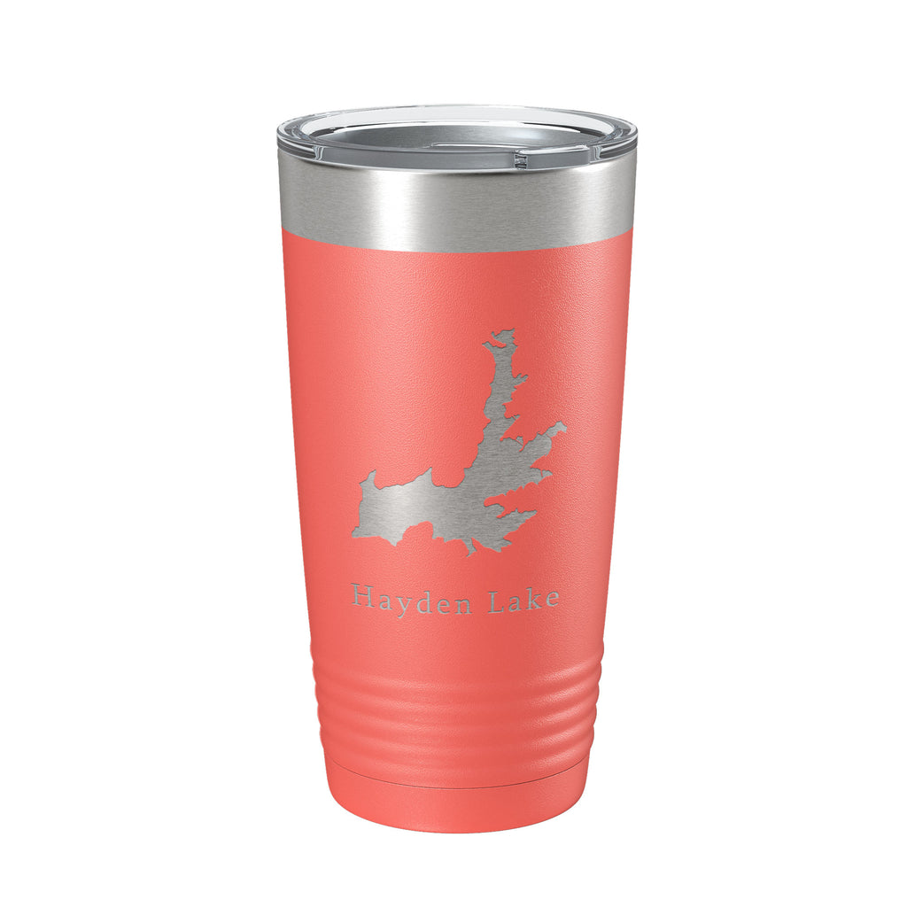 Hayden Lake Map Tumbler Travel Mug Insulated Laser Engraved Coffee Cup Idaho 20 oz