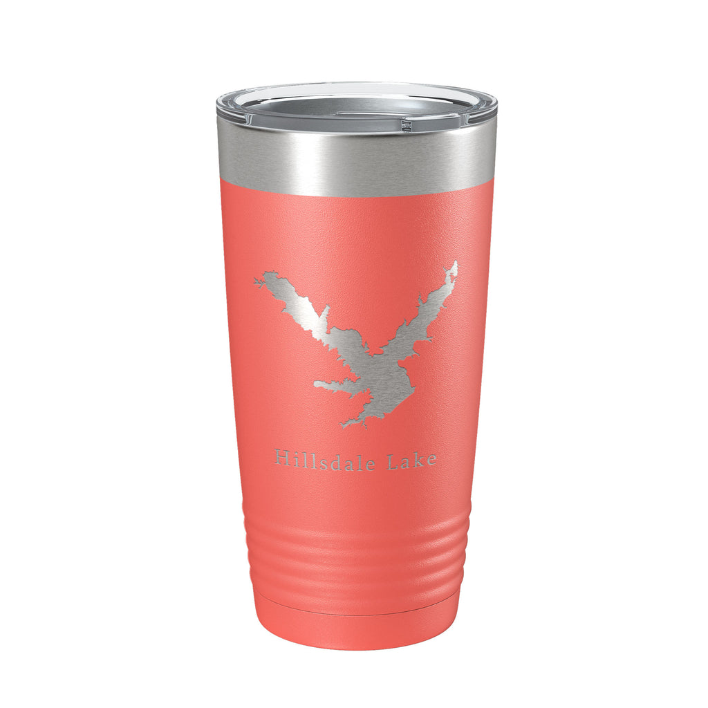 Hillsdale Lake Map Tumbler Travel Mug Insulated Laser Engraved Coffee Cup Kansas 20 oz