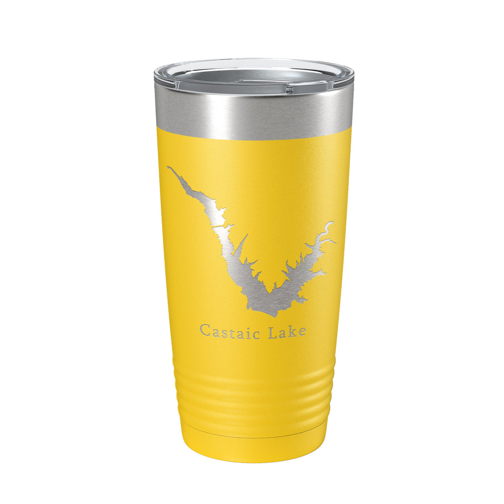 Castaic Lake Map Tumbler Travel Mug Insulated Laser Engraved Coffee Cup California 20 oz