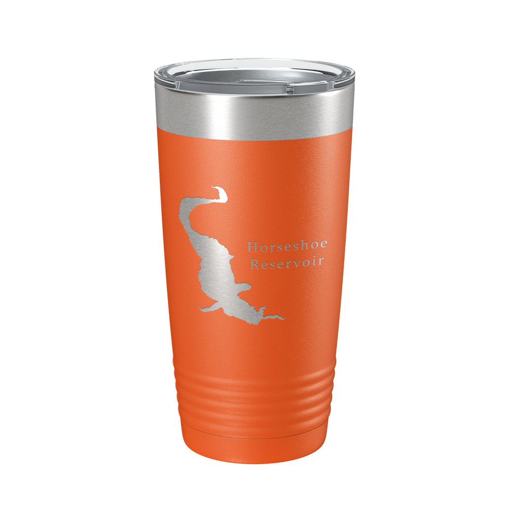 Horseshoe Reservoir Tumbler Lake Map Travel Mug Insulated Laser Engraved Coffee Cup Arizona 20 oz