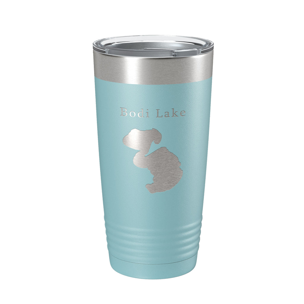 Bodi Lake Map Tumbler Travel Mug Insulated Laser Engraved Coffee Cup Michigan 20 oz