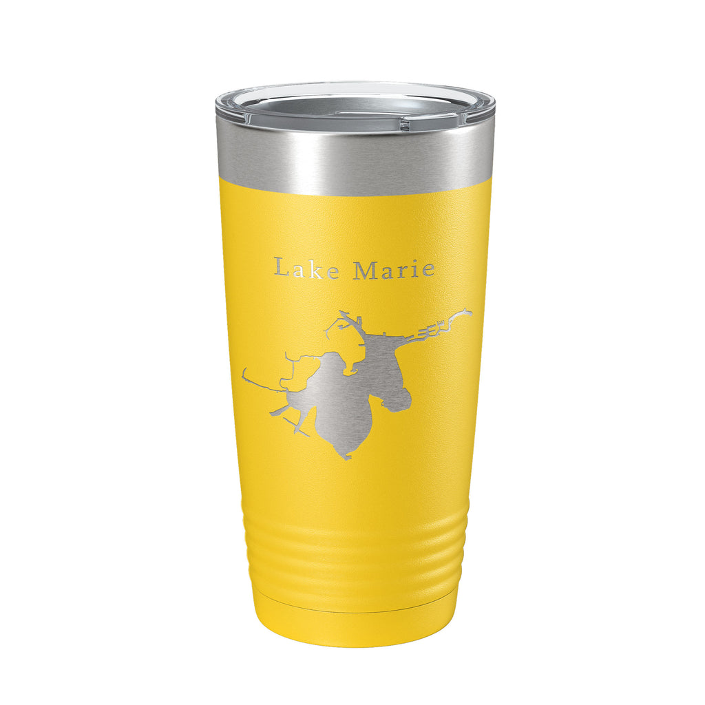 Lake Marie Map Tumbler Travel Mug Insulated Laser Engraved Coffee Cup Illinois 20 oz