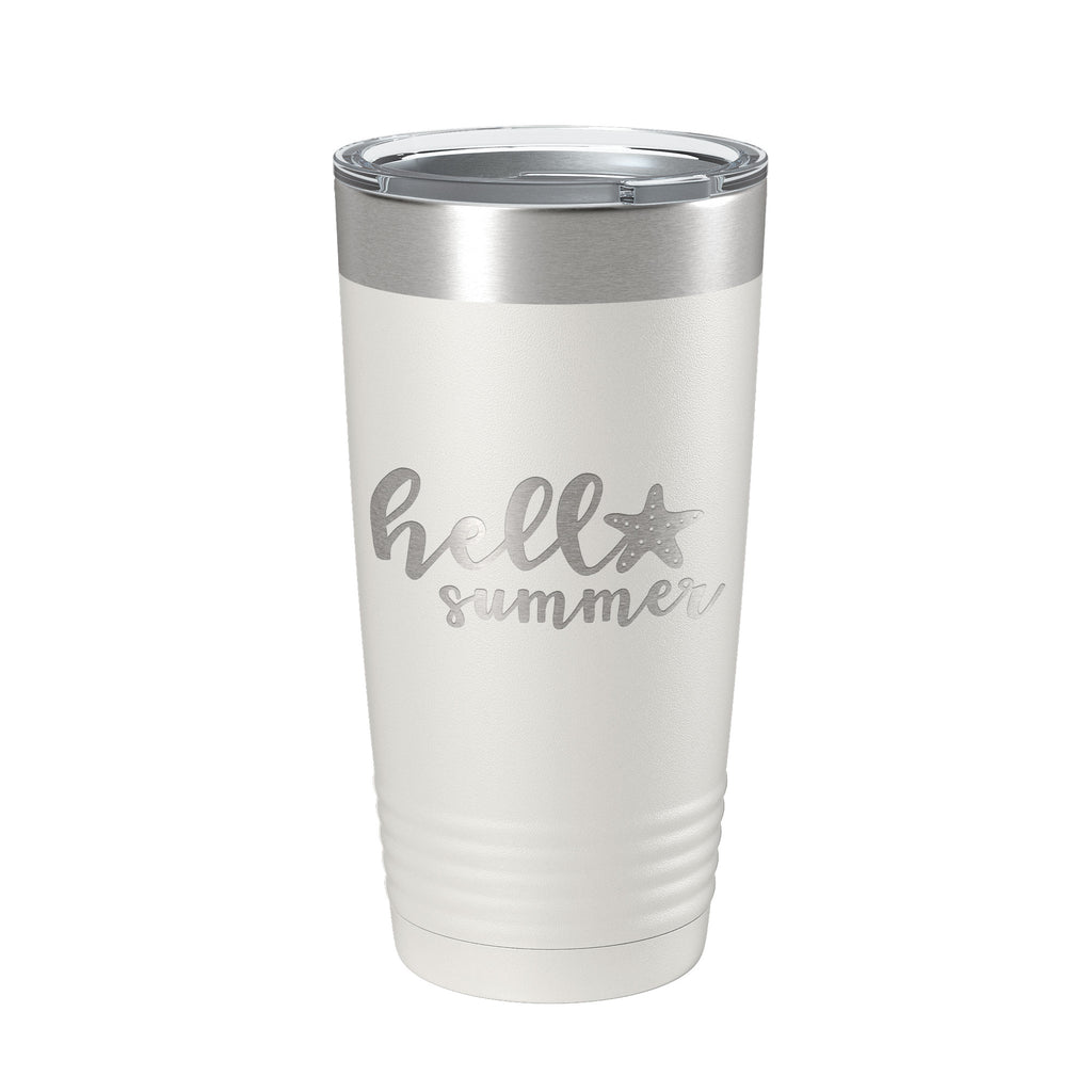 Hello Summer Tumbler Travel Mug Insulated Laser Engraved Coffee Cup 20 oz
