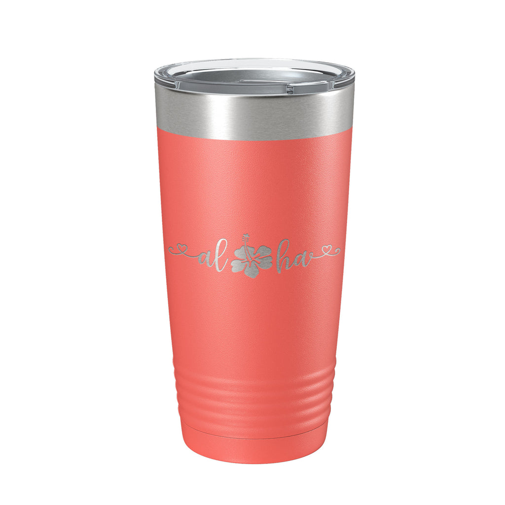 Aloha Hibiscus Tumbler Flower Travel Mug Cute Insulated Laser Engraved –  CarveBright