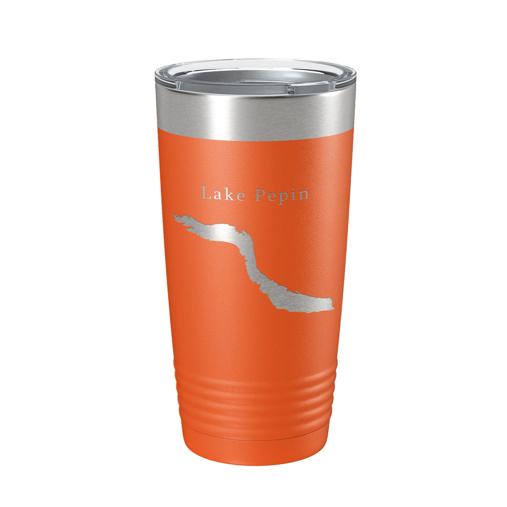 Lake Pepin Map Tumbler Travel Mug Insulated Laser Engraved Coffee Cup Minnesota Wisconsin 20 oz