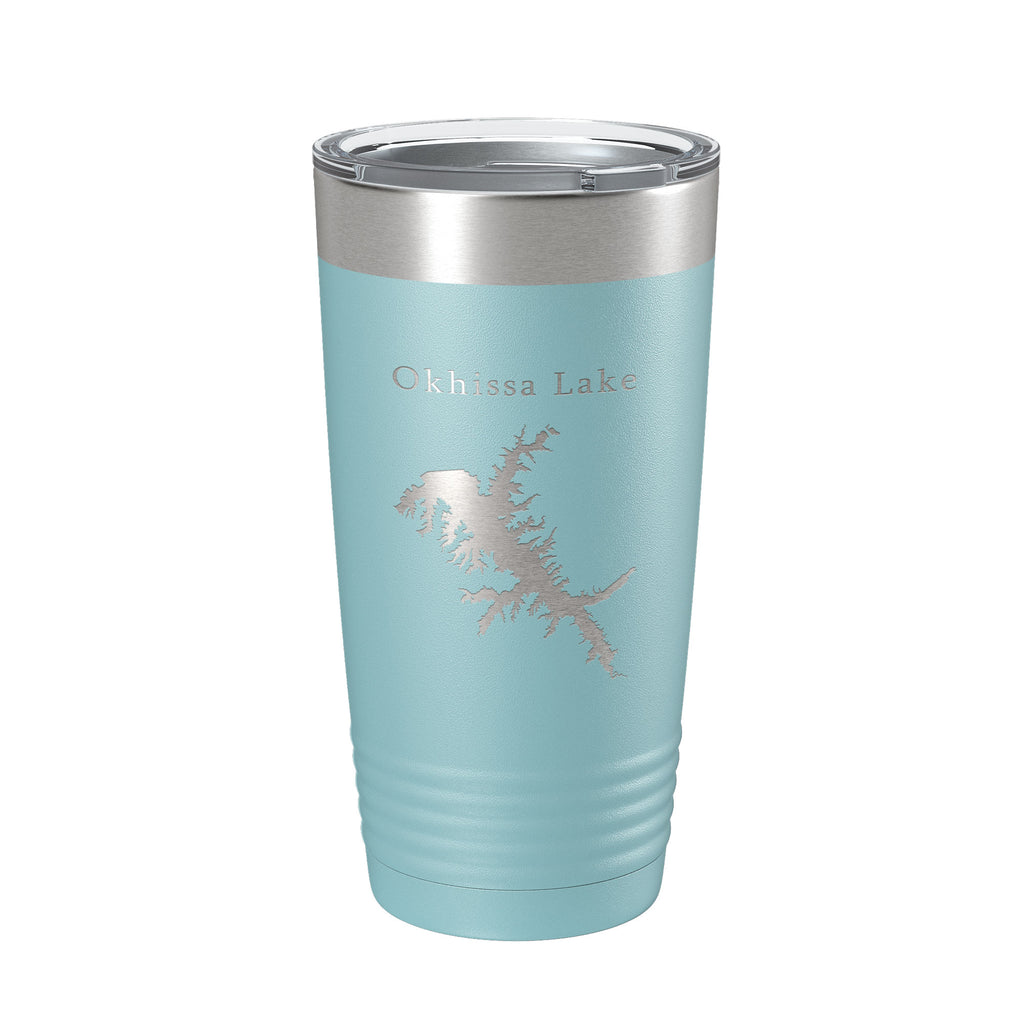 Okhissa Lake Map Tumbler Travel Mug Insulated Laser Engraved Coffee Cup Mississippi 20 oz