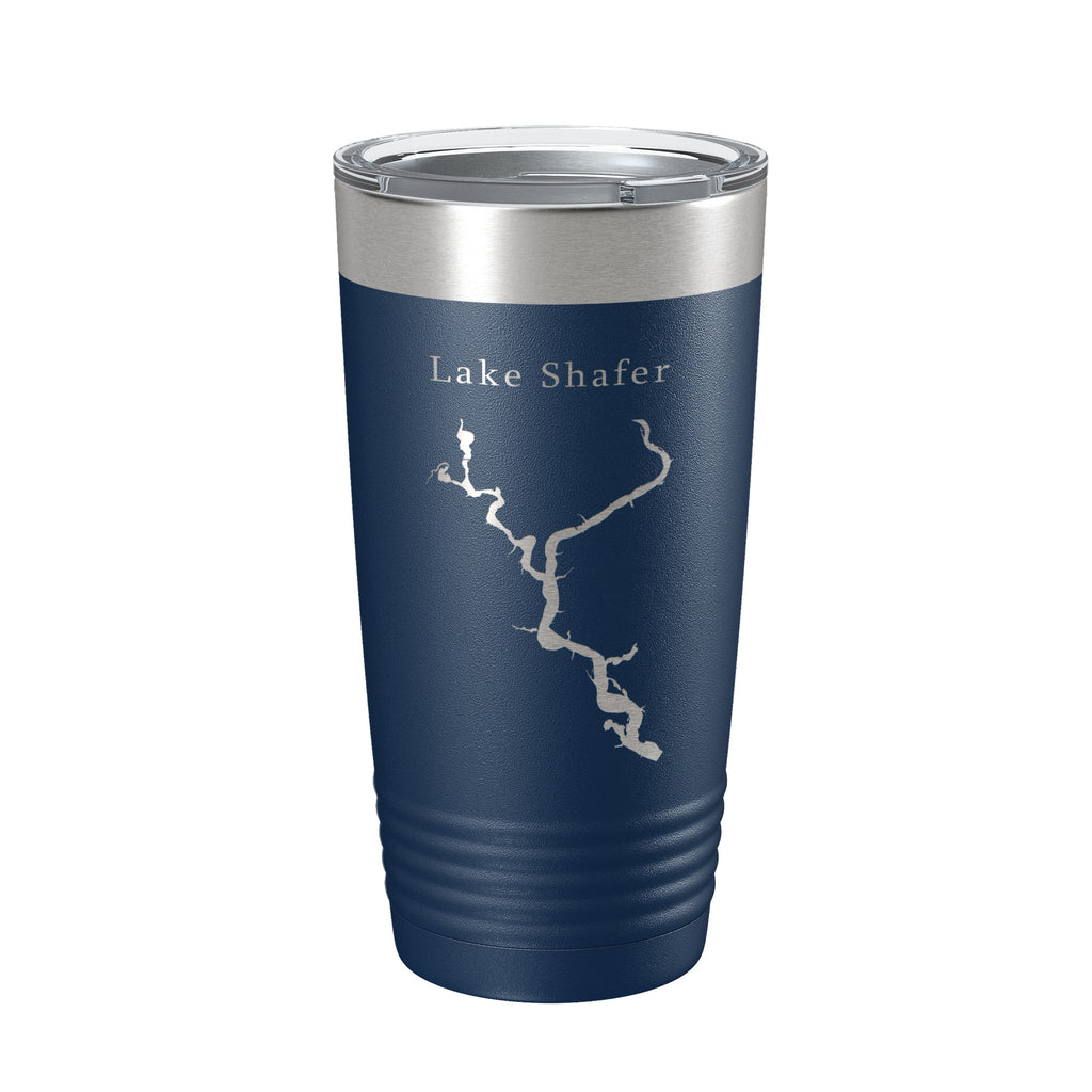 Lake Shafer Map Tumbler Travel Mug Insulated Laser Engraved Coffee Cup Indiana 20 oz