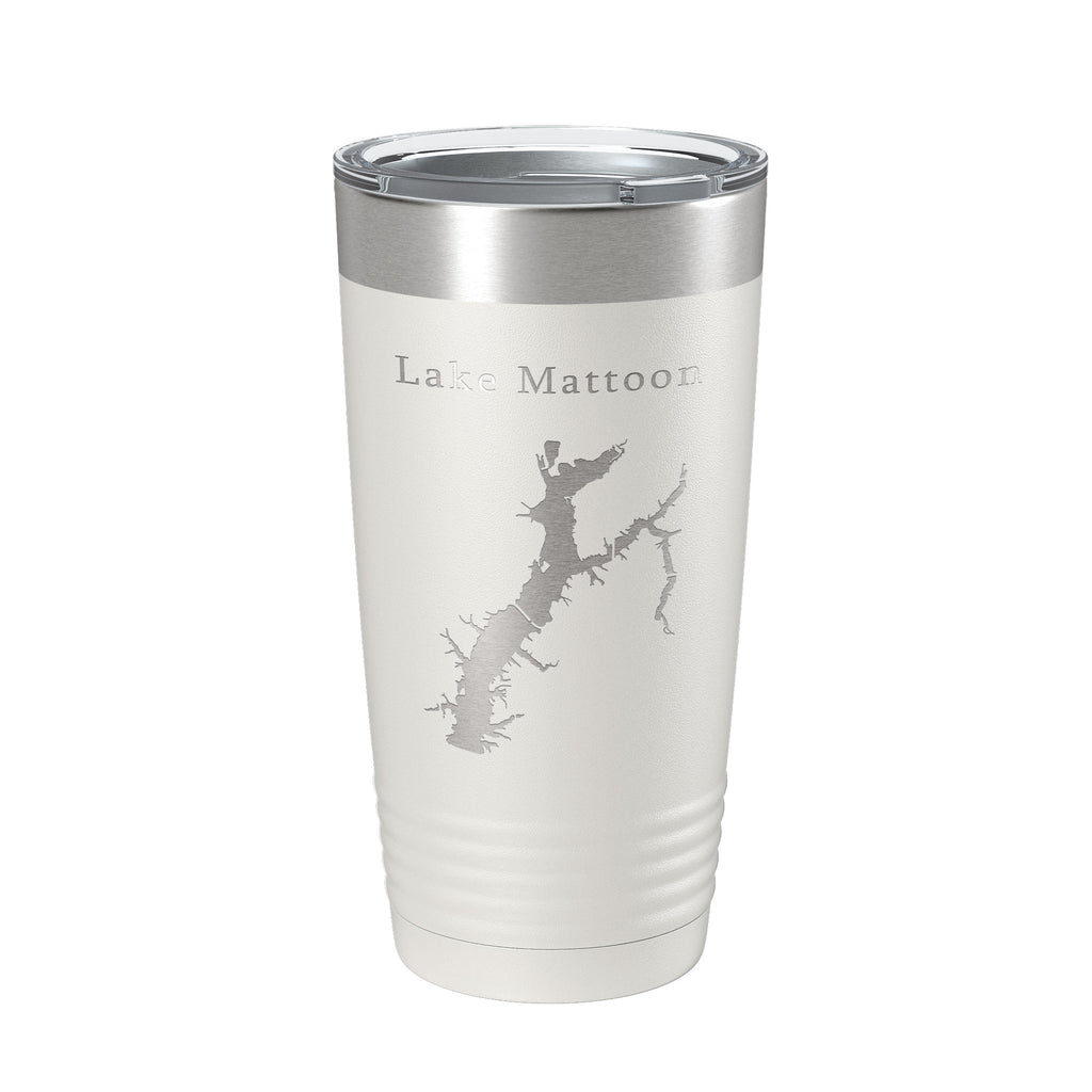 Lake Mattoon Map Tumbler Travel Mug Insulated Laser Engraved Coffee Cup Illinois 20 oz