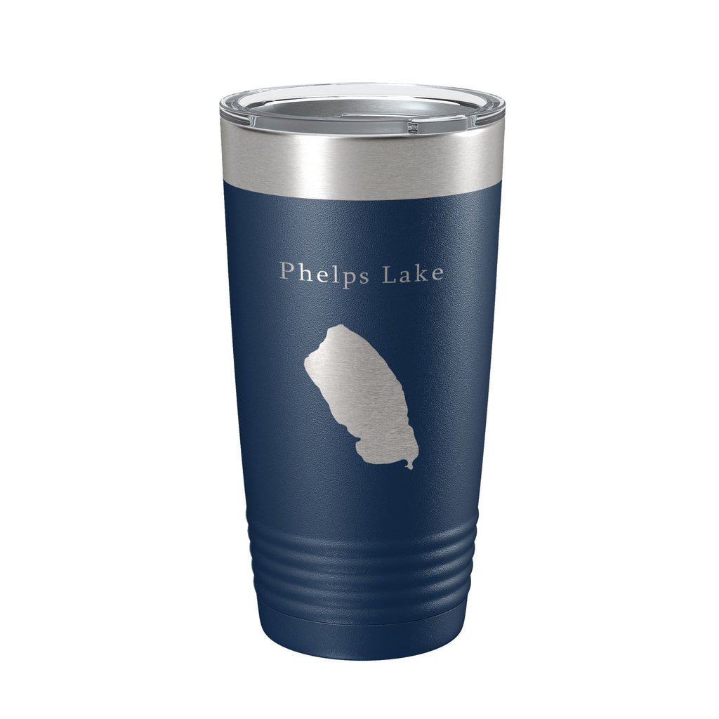 Phelps Lake Map Tumbler Travel Mug Insulated Laser Engraved Coffee Cup Wyoming 20 oz