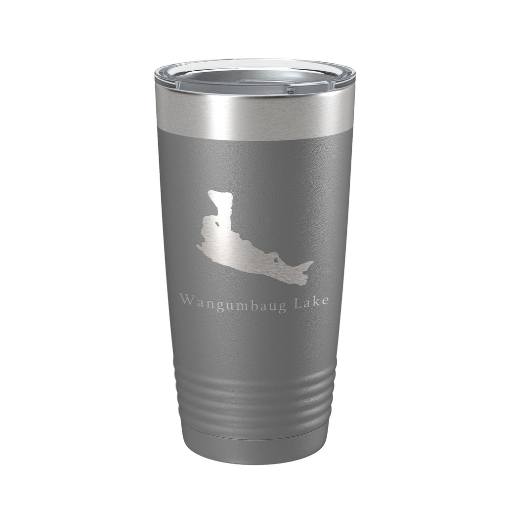 Wangumbaug Lake Map Tumbler Travel Mug Insulated Laser Engraved Coffee Cup Connecticut 20 oz