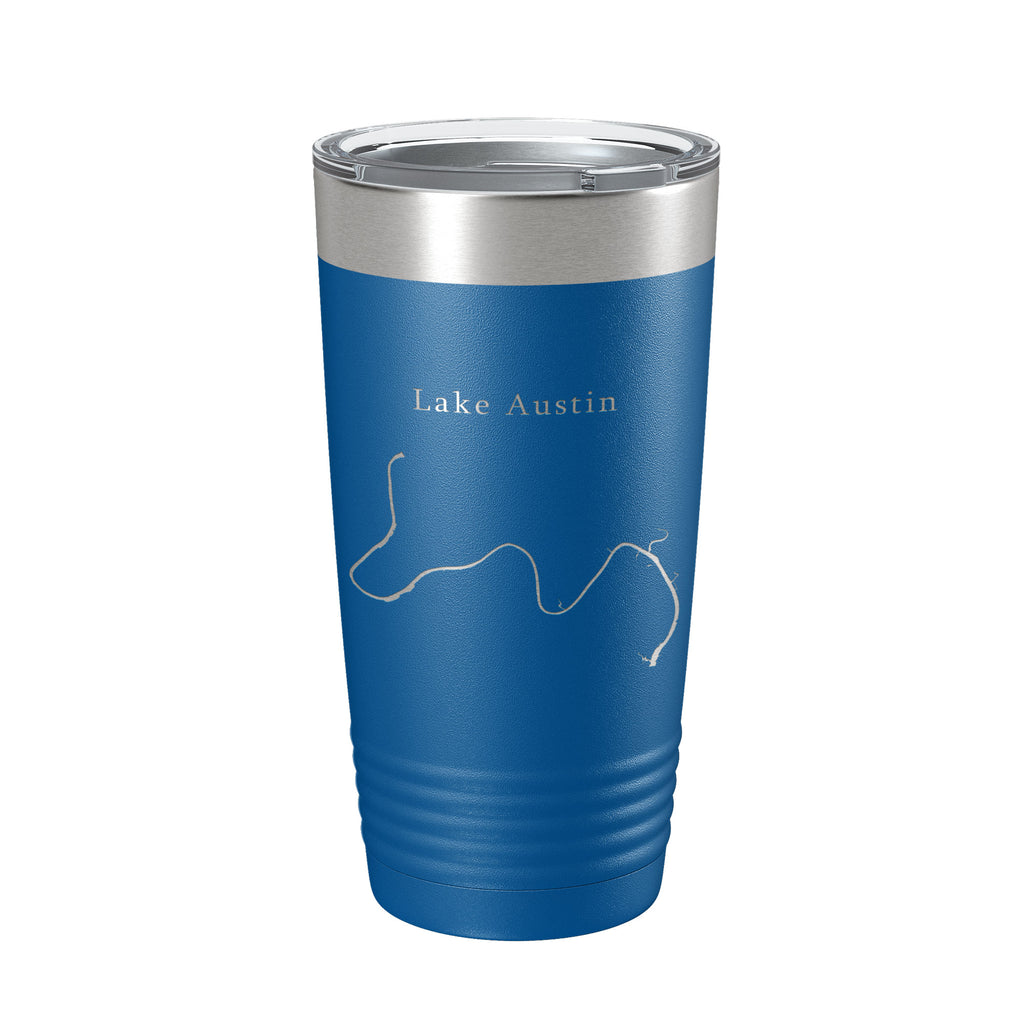 Lake Austin Map Tumbler Travel Mug Insulated Laser Engraved Coffee Cup Texas 20 oz