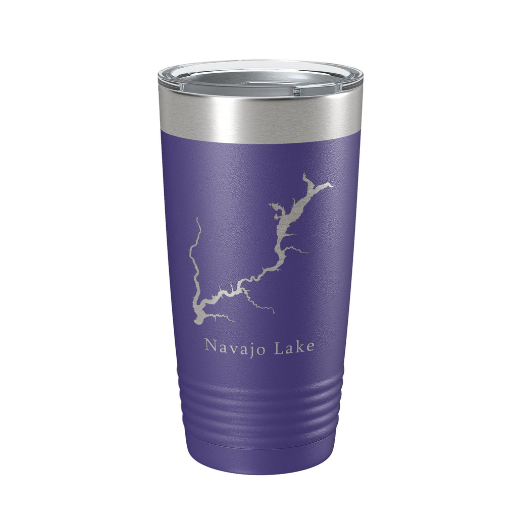 Navajo Lake Map Tumbler Travel Mug Insulated Laser Engraved Coffee Cup New Mexico Colorado 20 oz