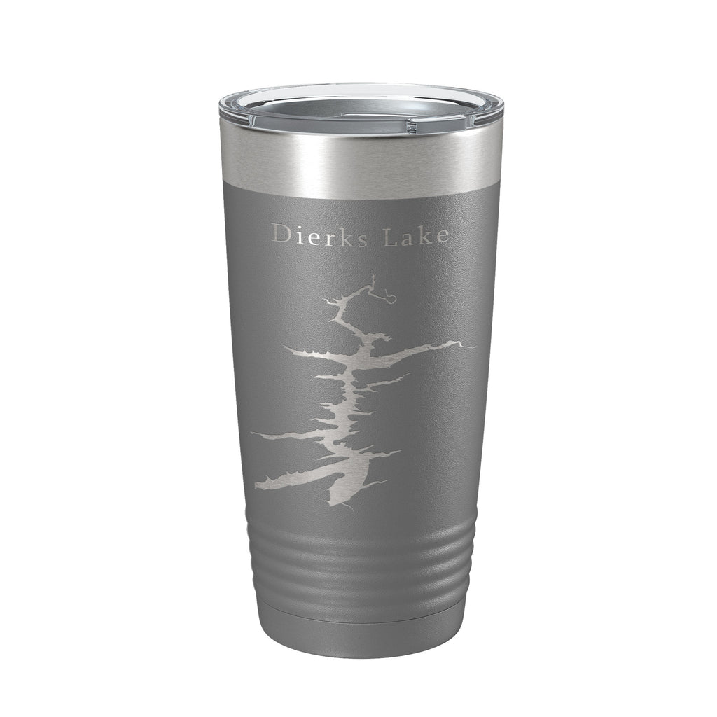Dierks Lake Map Tumbler Travel Mug Insulated Laser Engraved Coffee Cup Arkansas 20 oz