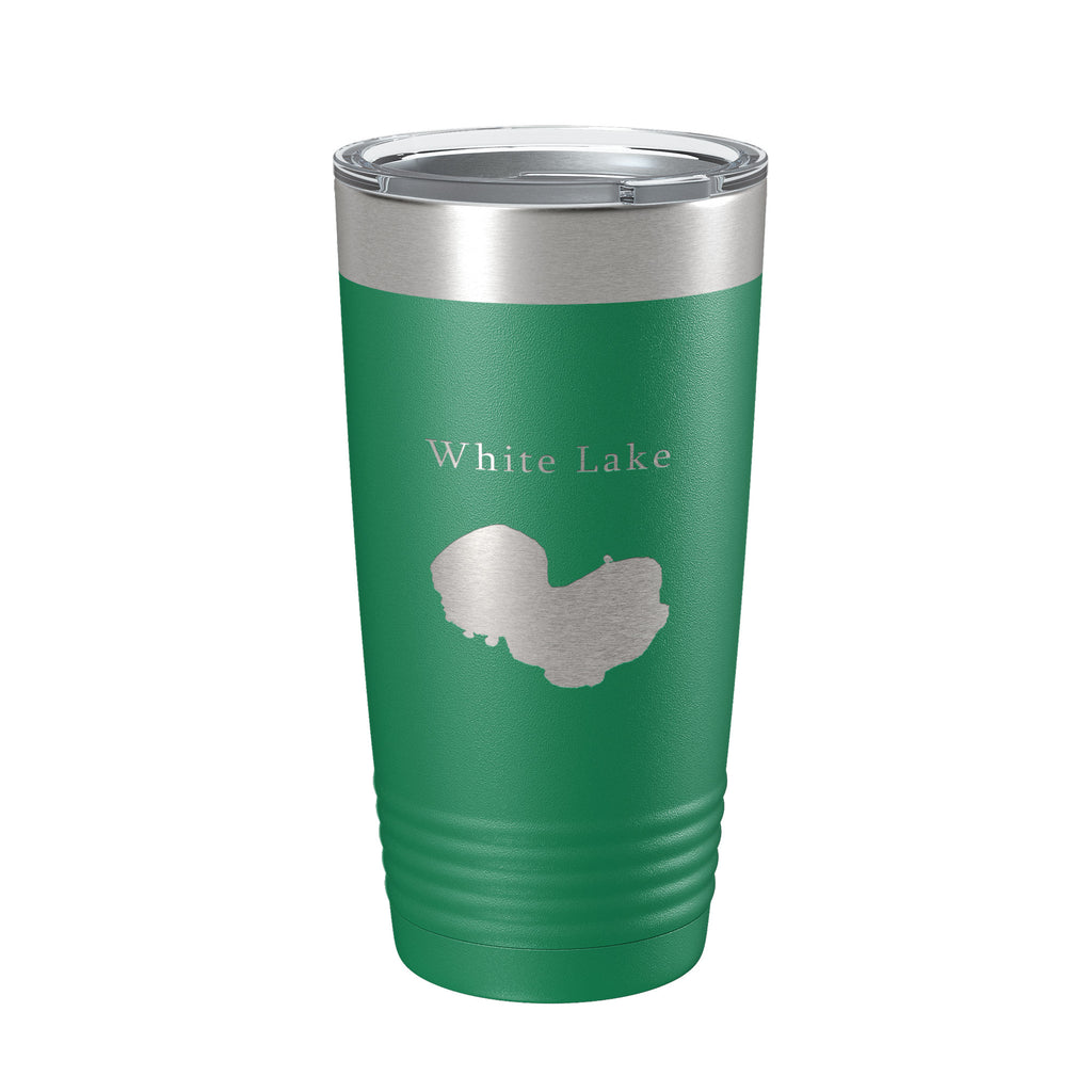White Lake Map Tumbler Travel Mug Insulated Laser Engraved Coffee Cup Louisiana 20 oz