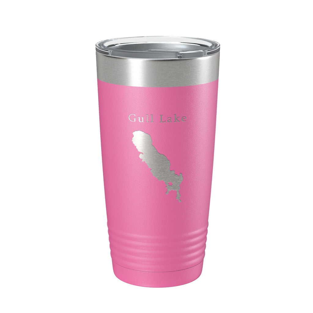Gull Lake Map Tumbler Travel Mug Insulated Laser Engraved Coffee Cup Michigan 20 oz