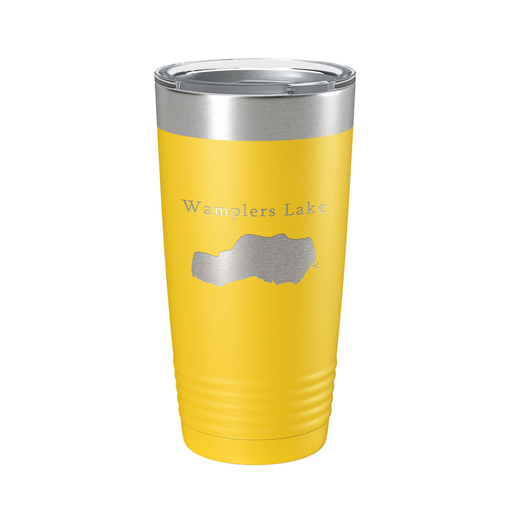 Wamplers Lake Map Tumbler Travel Mug Insulated Laser Engraved Coffee Cup Michigan 20 oz