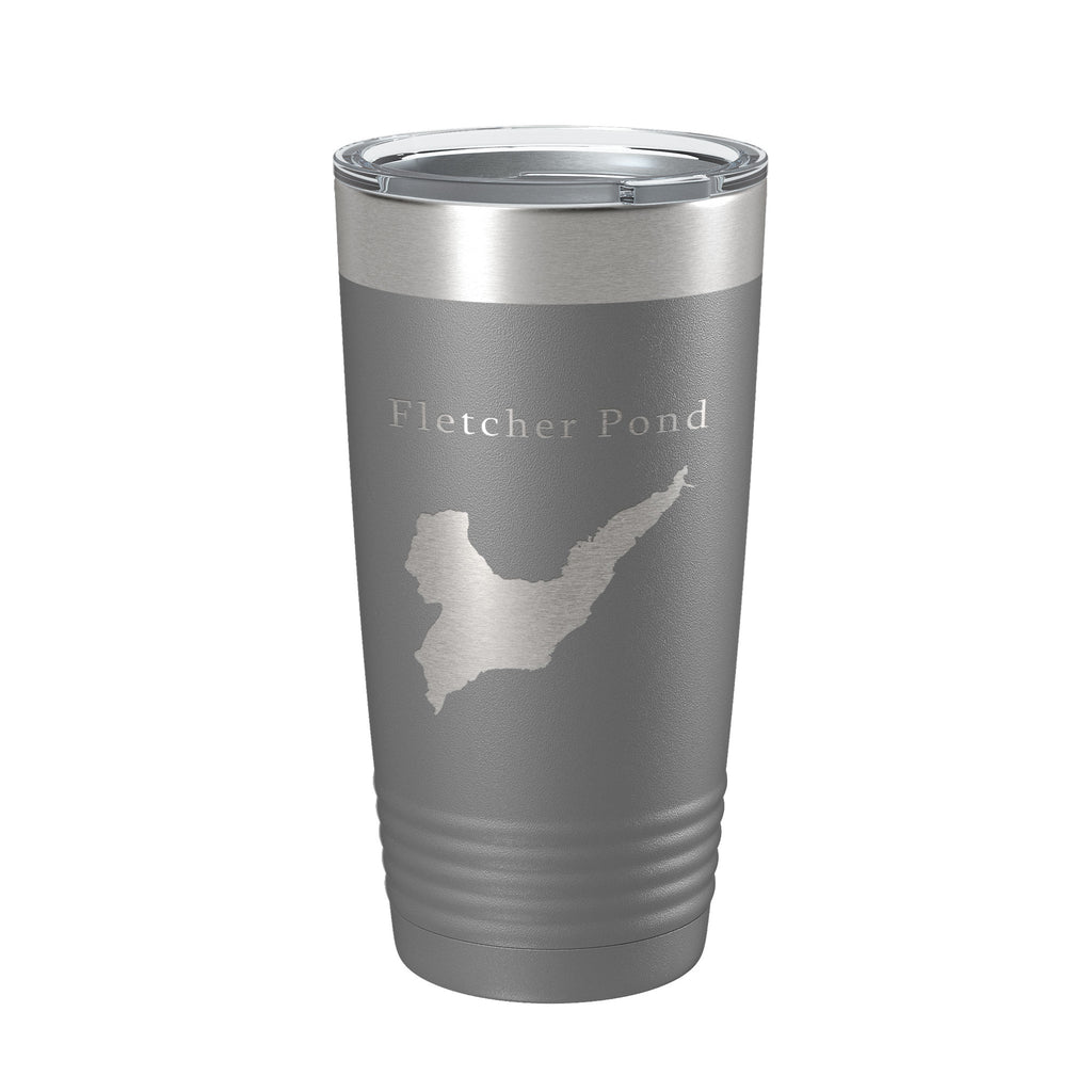 Fletcher Pond Tumbler Lake Map Travel Mug Insulated Laser Engraved Coffee Cup Michigan 20 oz