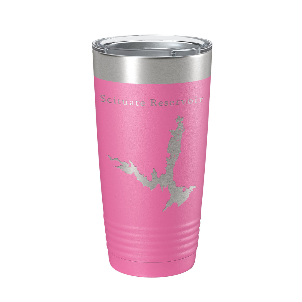Scituate Reservoir Tumbler Lake Map Travel Mug Insulated Laser Engraved Coffee Cup Providence Rhode Island 20 oz