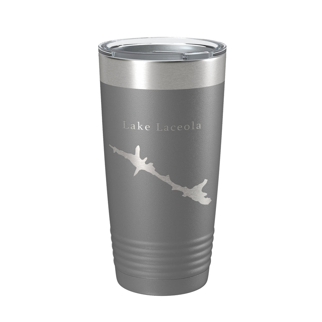 Lake Laceola Map Tumbler Travel Mug Insulated Laser Engraved Coffee Cup Blue Creek Georgia 20 oz