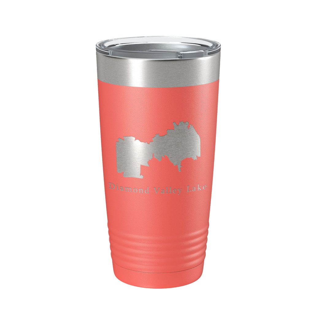 Diamond Valley Lake Map Tumbler Travel Mug Insulated Laser Engraved Coffee Cup California 20 oz
