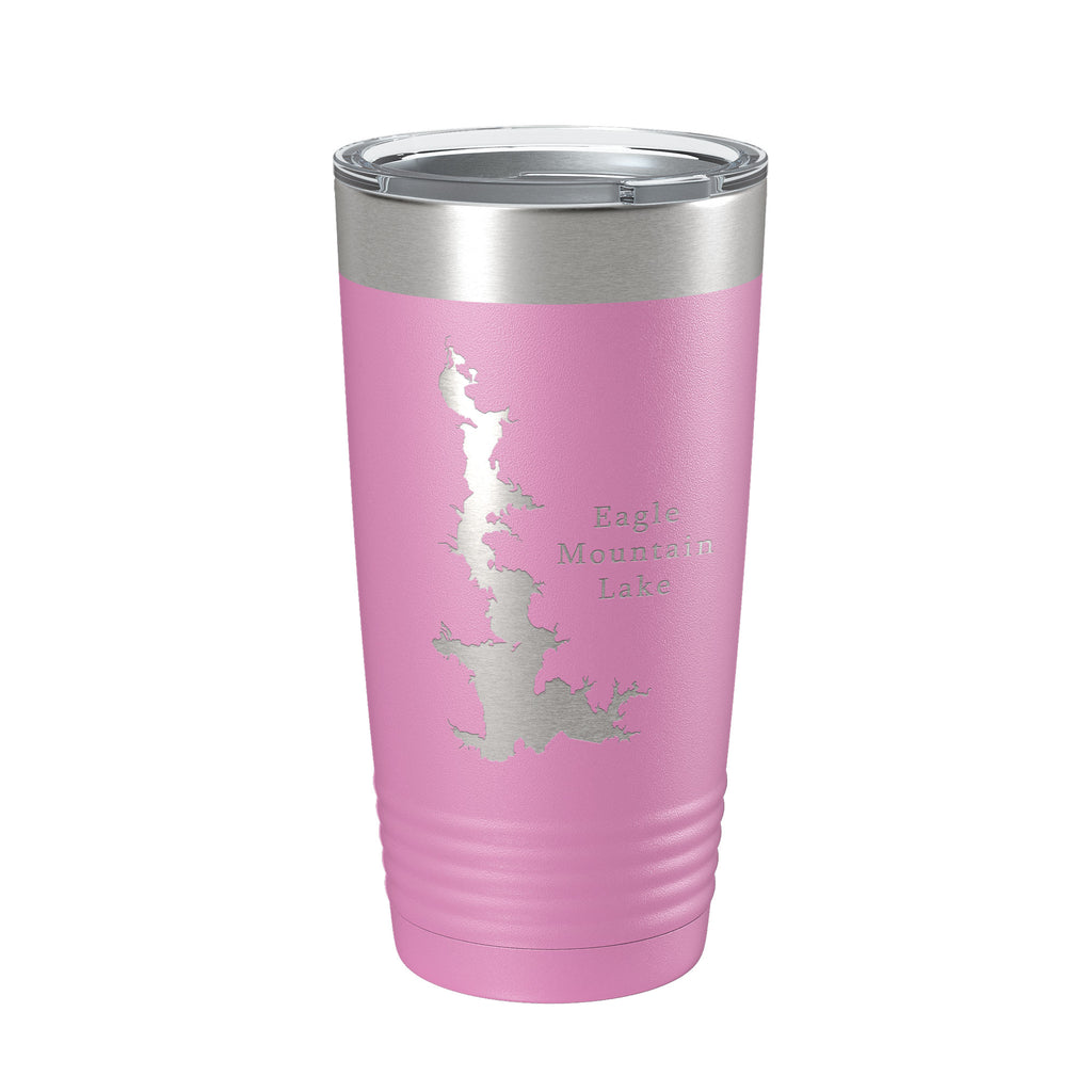 Eagle Mountain Lake Map Tumbler Travel Mug Insulated Laser Engraved Coffee Cup Texas 20 oz