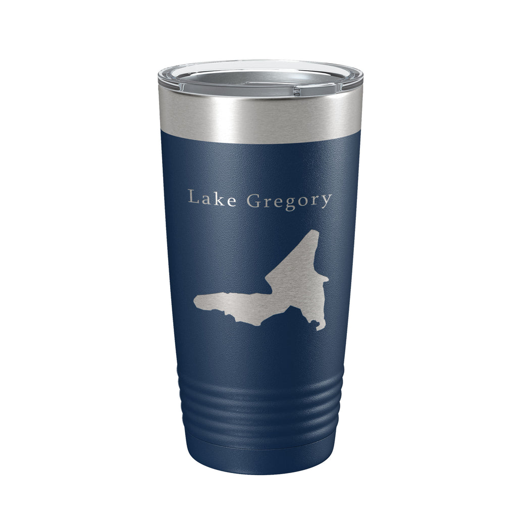 Lake Gregory Map Tumbler Travel Mug Insulated Laser Engraved Coffee Cup California 20 oz