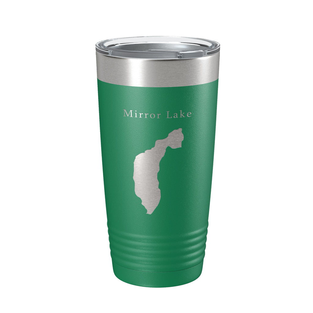 Mirror Lake Map Tumbler Travel Mug Insulated Laser Engraved Coffee Cup New York 20 oz